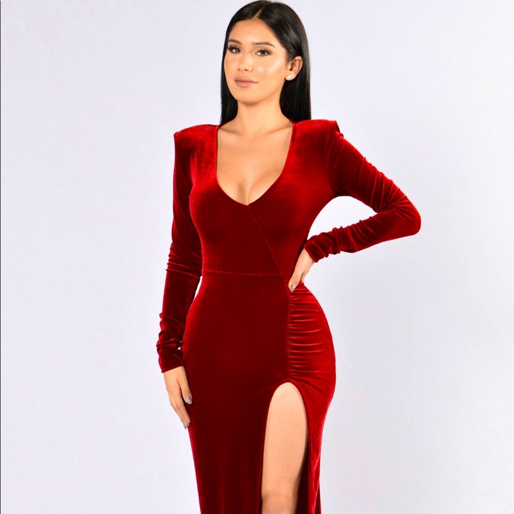 Love Sex Magic Velvet Dress - Wine